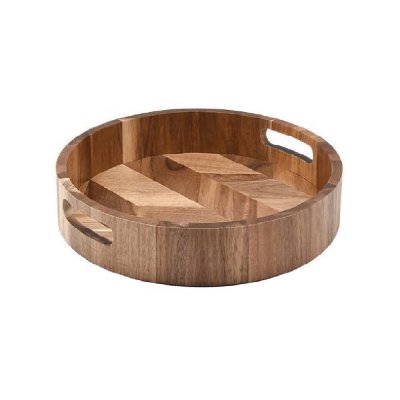 BANDEJA CIRCULAR MEDIANA SAKURA DE ACACIA ORIGAMI EDITION 35 X 5.5 CMS