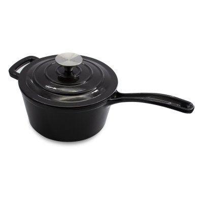 CACEROLA HIERRO FUNDIDO SAKURA NEGRA C/TAPA 19 CM