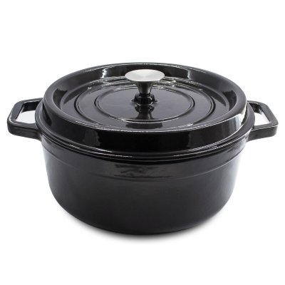 CACEROLA HIERRO FUNDIDO SAKURA NEGRA C/TAPA 28 CM