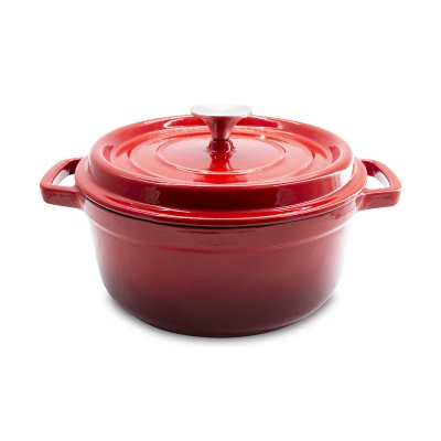 CACEROLA HIERRO FUNDIDO SAKURA ROJA C/TAPA 24 CM