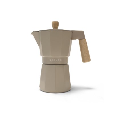 CAFETERA MOKA SAKURA AURORA LATTE SAND CREAM 6 POCILLOS