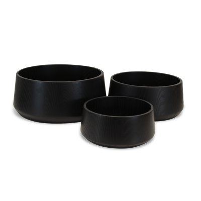 SET X3 BOWLS / ENSALADERAS SAKURA SOMA BLACK ASH WOOD - SOMA COLLECTION