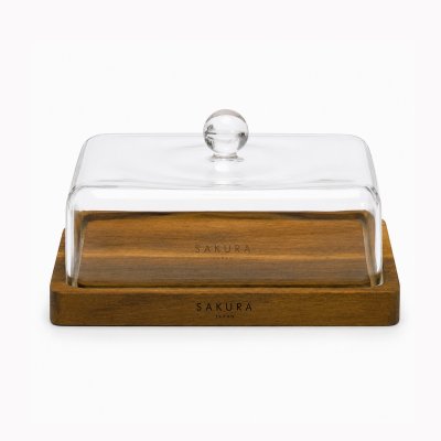 SAKURA BUTTER DISH WITH GLASS LID GIOIA EDITION TAVOLA COLLECTION