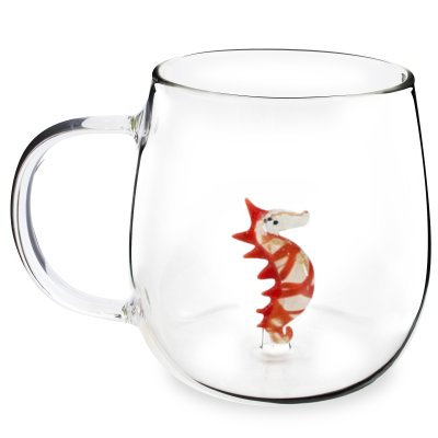 TAZA DE VIDRIO SAKURA CRYSTAL SAFARI SEAHORSE 350 ML