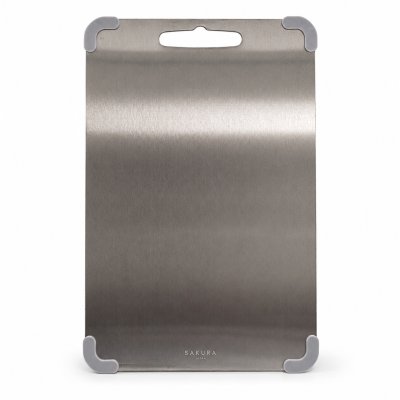 SAKURA CUTTING BOARD MEDIUM HIKARI EDITION STAINLESS STEEL 34 X 23 CM