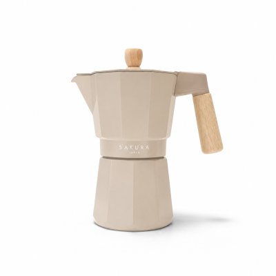 SAKURA AURORA EDITION MOKA POT LATTE SAND CREAM 6 CUPS