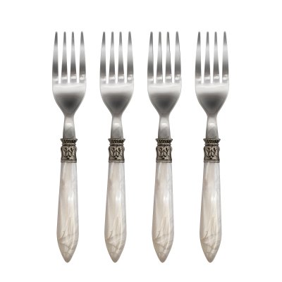 SET X4 TENEDORES POSTRE BACCI FIRENZE SAKURA WHITE