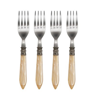 SET X4 TENEDORES POSTRE BACCI FIRENZE SAKURA BEIGE