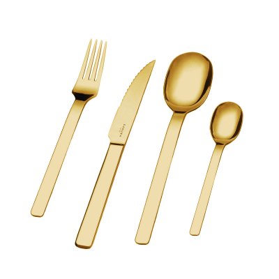 SET X24 PZAS CUBIERTOS SAKURA MATT GOLD STAINLESS STEEL