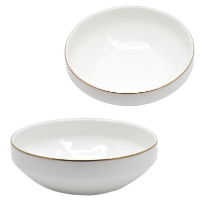 BOWL SAKURA WHITE & GOLD DE PORCELANA 13 CMS
