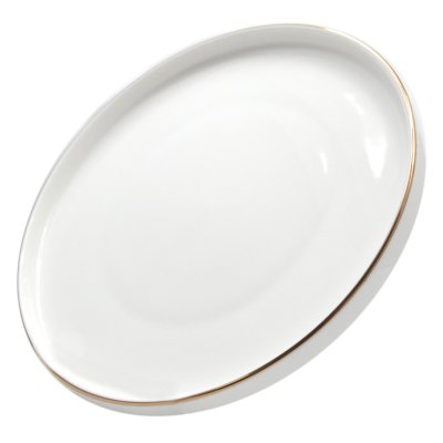 PLATO POSTRE SAKURA WHITE & GOLD DE PORCELANA 20 CMS
