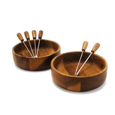 SAKURA 2-PIECE SET SNACK BOWLS P / SNACKS ACACIA + 6 PICKS PHUKET EDITION