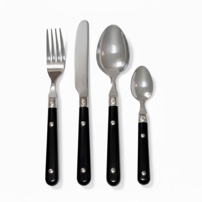 SET X24 PIEZAS CUBIERTOS SAKURA PROVENCE BLACK NOIR STAINLESS STEEL